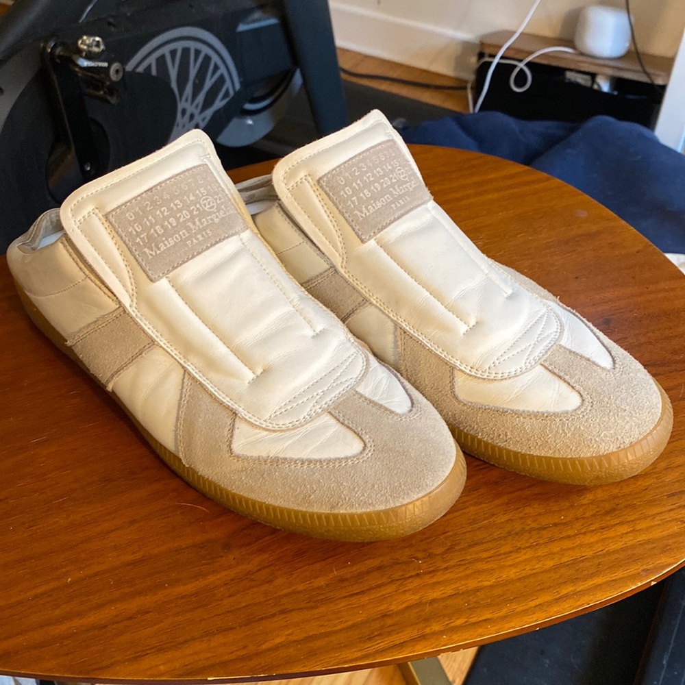 Maison Martin Margiela Replica open back slip on, white, men’s size 9.5